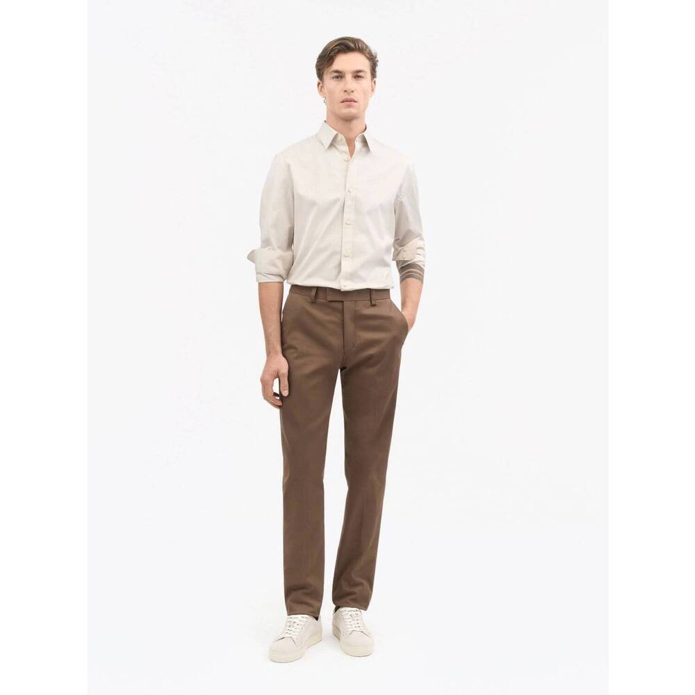 NEW TIGER OF SWEDEN tenuta c cotton mid rise straight chinos in brown